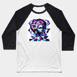 [AI Art] Beautiful (though nonexistent) Rose lady - Geometric Art Style Baseball T-Shirt